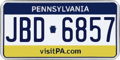 PA license plate JBD6857