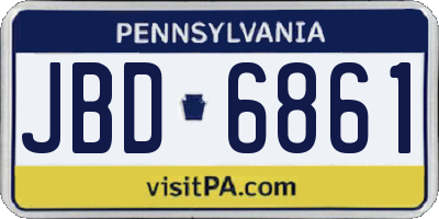 PA license plate JBD6861