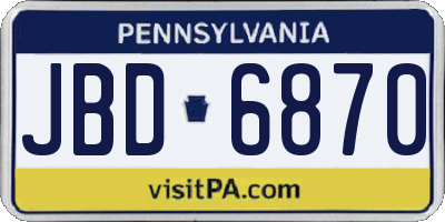 PA license plate JBD6870