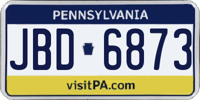 PA license plate JBD6873