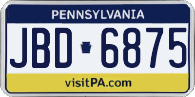 PA license plate JBD6875