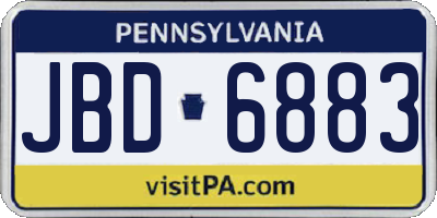 PA license plate JBD6883