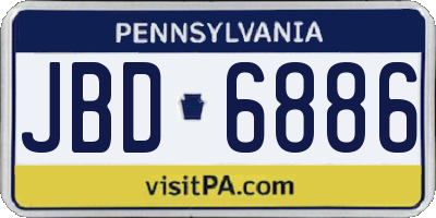 PA license plate JBD6886