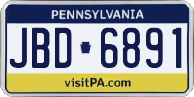 PA license plate JBD6891