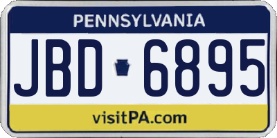 PA license plate JBD6895