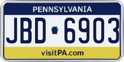 PA license plate JBD6903