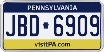 PA license plate JBD6909