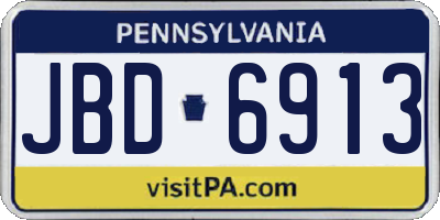 PA license plate JBD6913