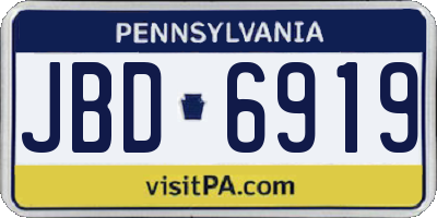 PA license plate JBD6919