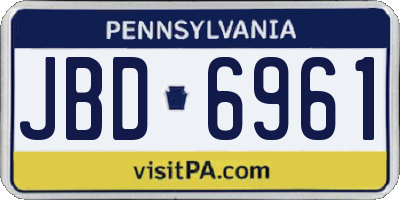 PA license plate JBD6961
