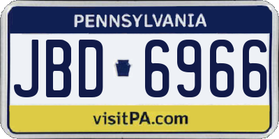 PA license plate JBD6966