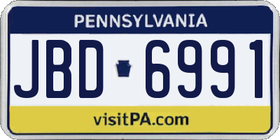 PA license plate JBD6991