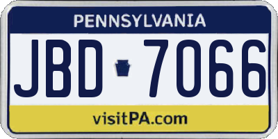 PA license plate JBD7066