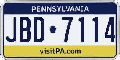 PA license plate JBD7114