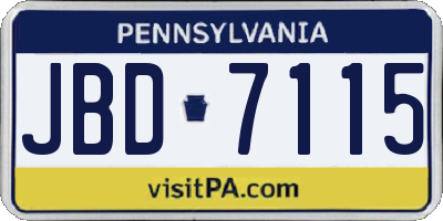 PA license plate JBD7115