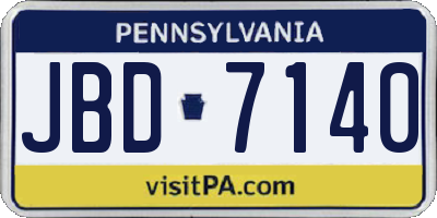 PA license plate JBD7140