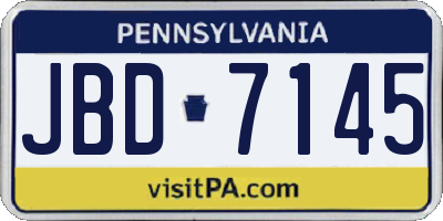 PA license plate JBD7145