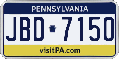 PA license plate JBD7150