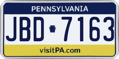 PA license plate JBD7163