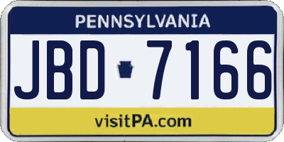 PA license plate JBD7166