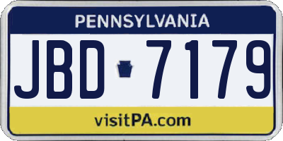 PA license plate JBD7179