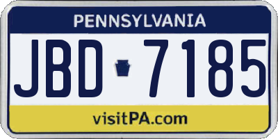 PA license plate JBD7185