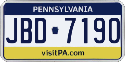 PA license plate JBD7190