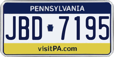 PA license plate JBD7195