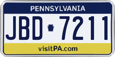 PA license plate JBD7211