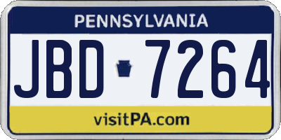 PA license plate JBD7264