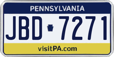 PA license plate JBD7271