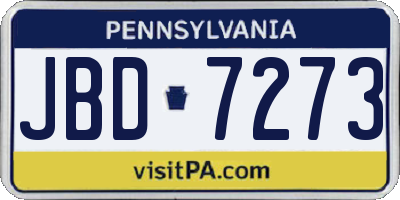 PA license plate JBD7273
