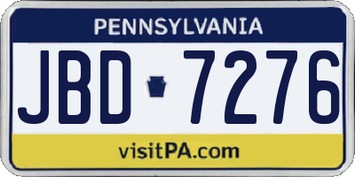 PA license plate JBD7276