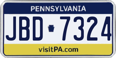 PA license plate JBD7324