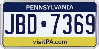 PA license plate JBD7369