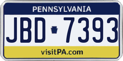 PA license plate JBD7393
