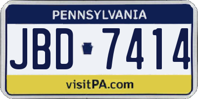 PA license plate JBD7414
