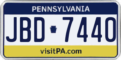 PA license plate JBD7440