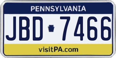 PA license plate JBD7466