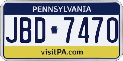 PA license plate JBD7470