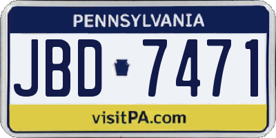 PA license plate JBD7471