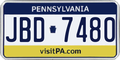 PA license plate JBD7480