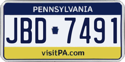 PA license plate JBD7491