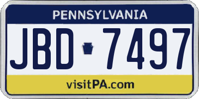 PA license plate JBD7497
