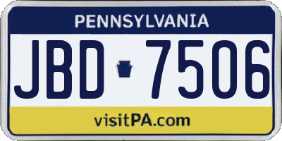 PA license plate JBD7506