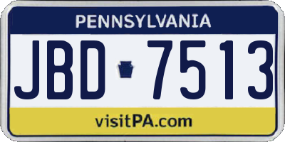 PA license plate JBD7513