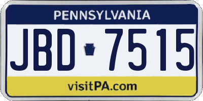 PA license plate JBD7515