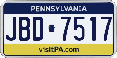 PA license plate JBD7517