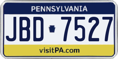 PA license plate JBD7527