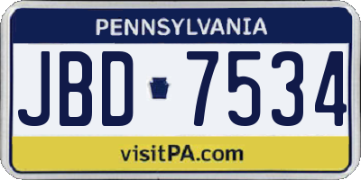 PA license plate JBD7534